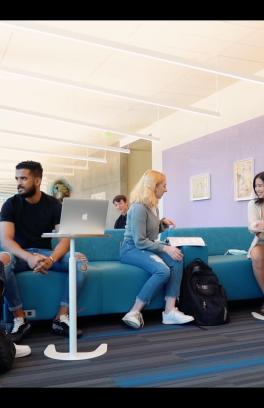 Students sitting in the Vanport Building